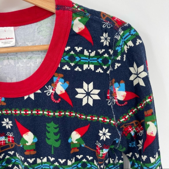 Hanna Andersson Christmas Winter Gnome Pajama Long Sleeve Top Fitted - Picture 3 of 4